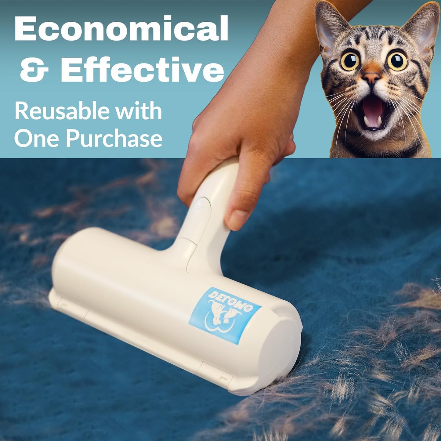 FurAway Roller – Reusable Pet Hair Remover with Self-Cleaning Magic